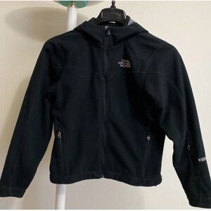 The North Face Black Hooded Fleece Jacket with Logo